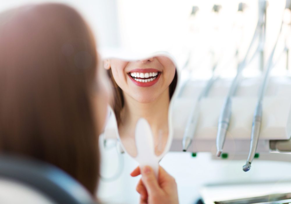 Woman,Having,Teeth,Examined,At,Dentists
